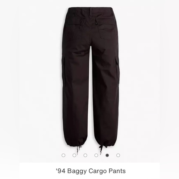 Levi’s womens black pants size 26 cotton 94 Baggy Cargos - Picture 6 of 15